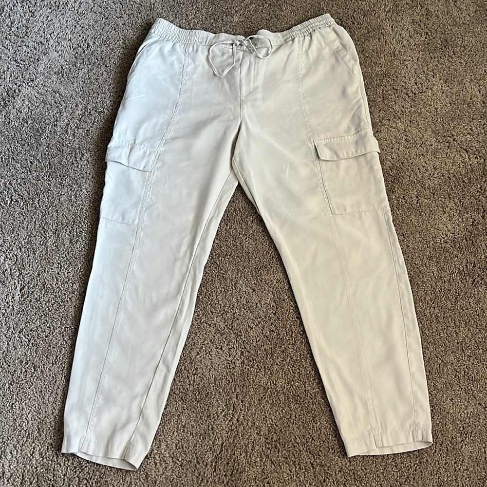 Khaki Cargo Drawstring Pants